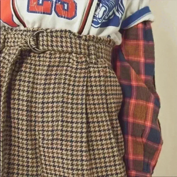 Free People Maryam Houndstooth Paper-Bag Slack size M - Picture 4 of 7